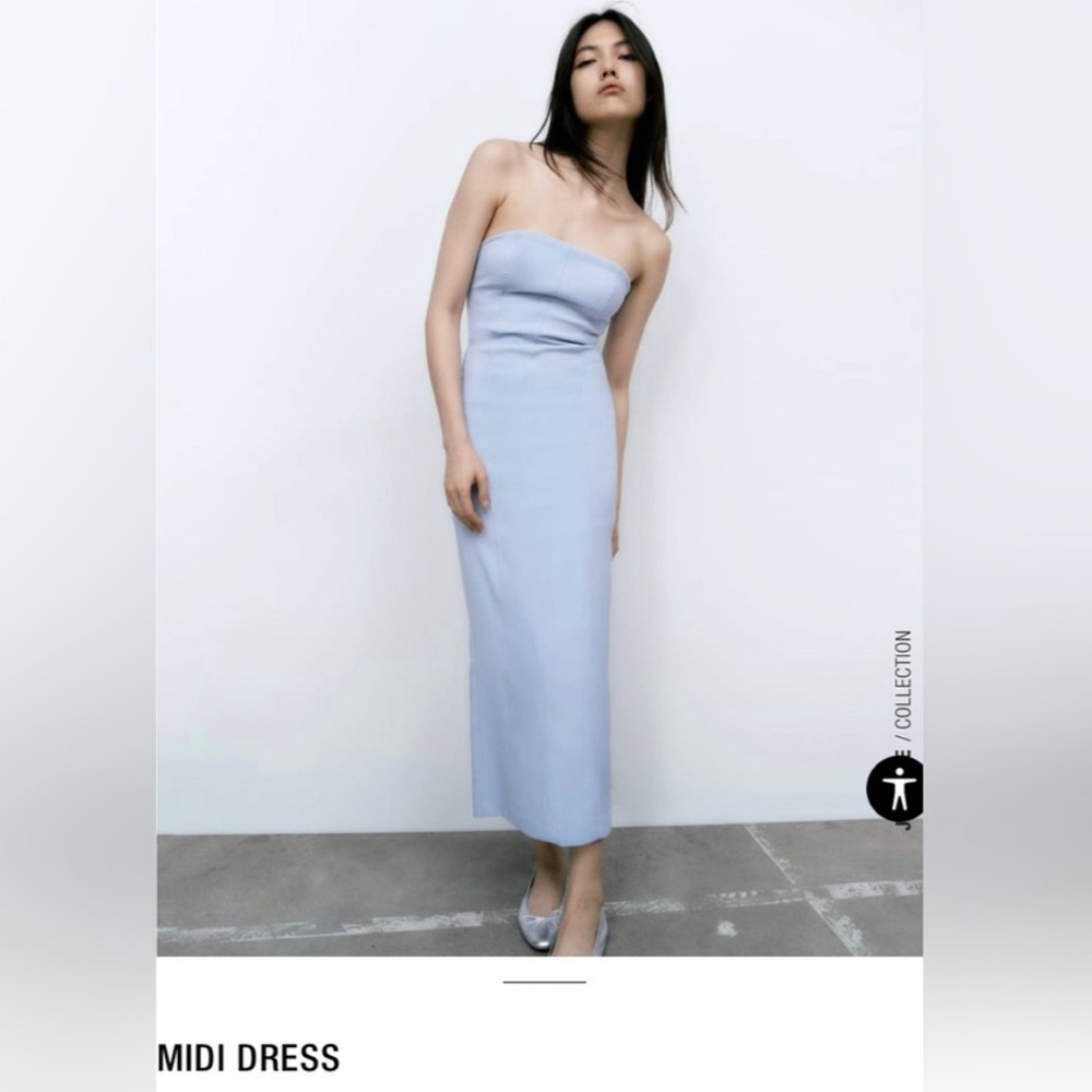 Zara MIDI blue dress